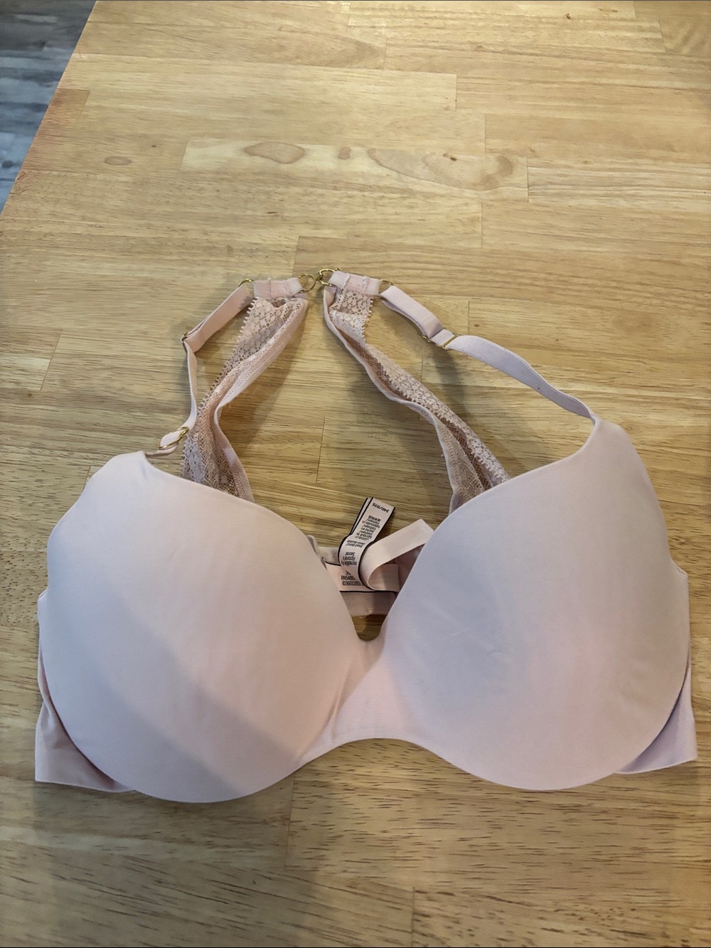 Victoria's Secret Blush Pink Lace-Back T-Shirt Bra